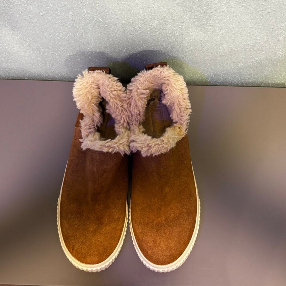 Timberland Women's Skyla Bay Slip-On Shoes Size 7 Brown Suede Faux Fur Lined - Picture 3 of 10